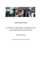 A Manual for Organisations Awarding Contracts for Private Aviation Security Services